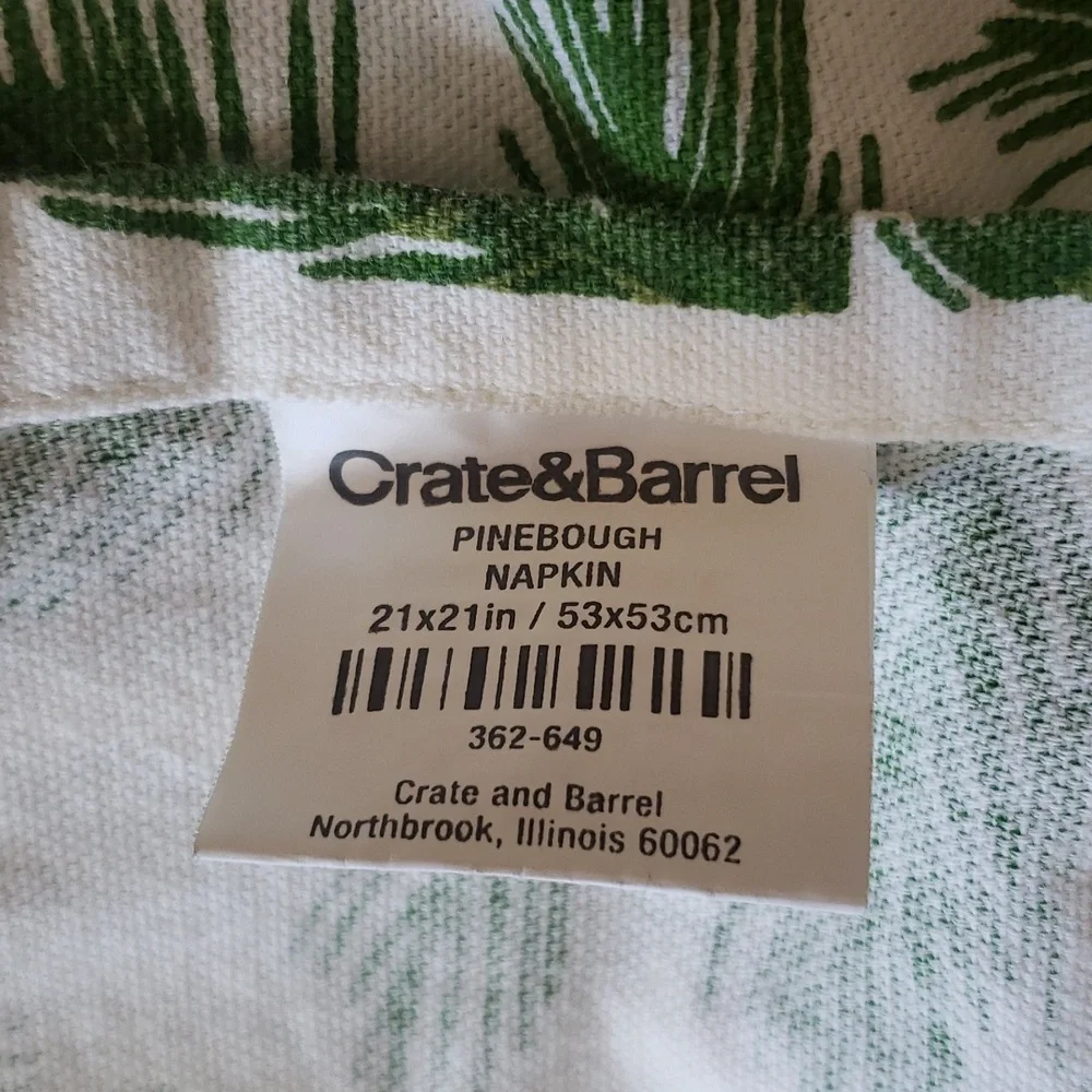Crate&Barrel cloth pinebough